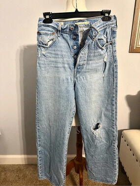 Levi's Ribcage Straight Ankle Jeans Blue Waist 27